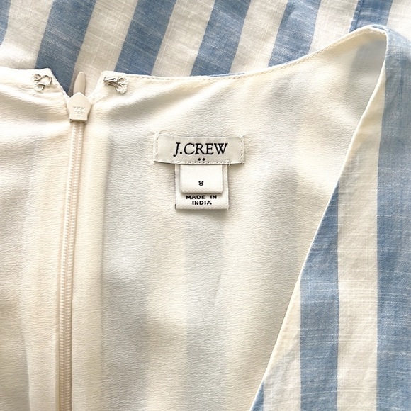 J. Crew Striped Faux Wrap Mini Dress Blue White Stripes - Picture 13 of 15